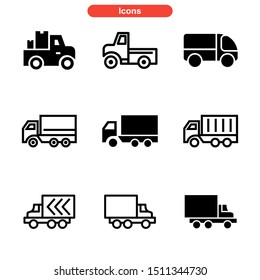 truck icon isolated sign symbol vector illustration - Collection of high quality black style vector icons
