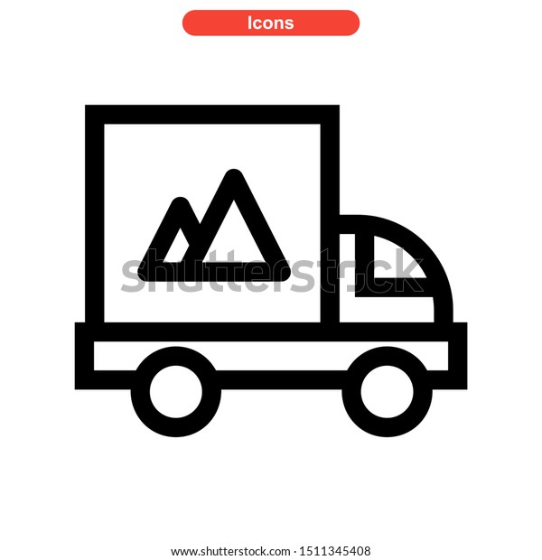 \
truck icon isolated sign symbol\
vector illustration - high quality black style vector\
icons\
