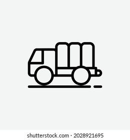  truck icon, isolated travel outline icon in light grey background, perfect for website, blog, logo, graphic design, social media, UI, mobile app, EPS 10 vector illustration