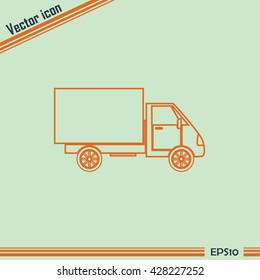 Truck icon. Line icon