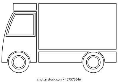 Truck icon line