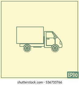 Truck icon. Line icon