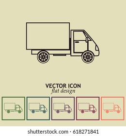Truck icon. Line icon