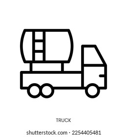 truck icon. Line Art Style Design Isolated On White Background
