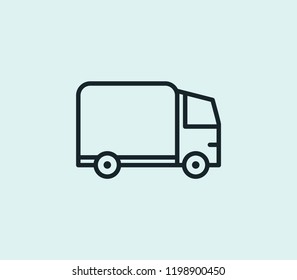 Truck icon line isolated on clean background. Truck icon concept drawing icon line in modern style. Vector illustration for your web mobile logo app UI design.