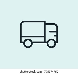 Truck icon line isolated on clean background. Van concept drawing icon line in modern style. Vector illustration for your web site mobile logo app UI design.