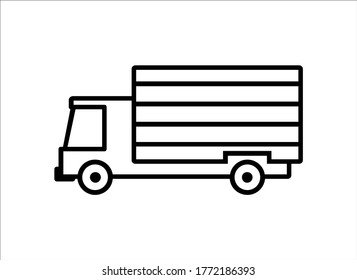 truck icon with line style, vector isolated on white background