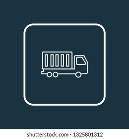 Truck icon line symbol. Premium quality isolated van element in trendy style.