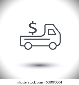 Truck icon line vector
