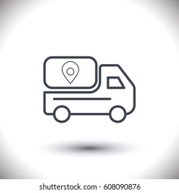 Truck icon line vector