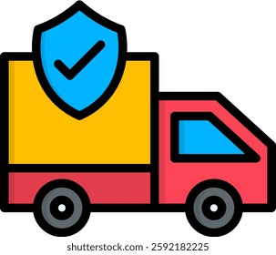 Truck Icon Lineal Color Vector Illustration