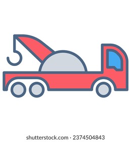 Truck icon or logo illustration filled outline color style. Icons transportation.