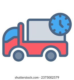 truck icon or logo illustration filled outline color style. Icons ecommerce color.