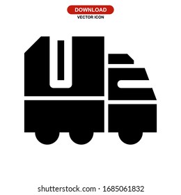 truck icon or logo isolated sign symbol vector illustration - high quality black style vector icons
