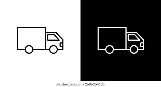 Ícone do caminhão logotipo projetos vetoriais. ícone definido em traços pretos e brancos