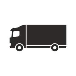 Truck Icon. Lorry. Commercial Vehicle. Heavy Goods Vehicle. Vector Icon Isolated On White Background.
