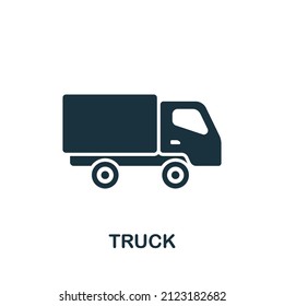 Truck icon. Monochrome simple Truck icon for templates, web design and infographics