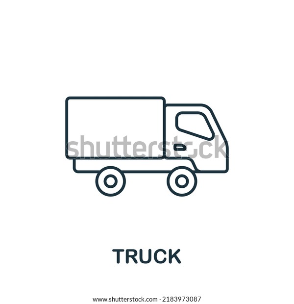 Truck icon. Monochrome simple Truck icon for\
templates, web design and\
infographics