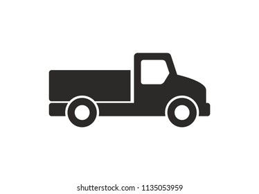 Truck icon, Monochrome style. isolated on white background