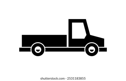 Truck icon. Monochrome style. isolated on white background