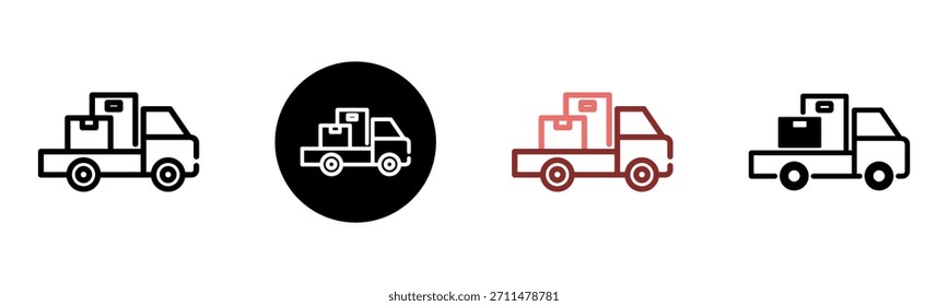 Truck Icon Multi Style Vector Illustration