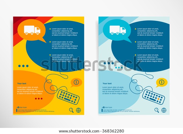 Truck icon on chat speech bubbles. Modern\
flyer, brochure vector\
template.