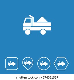 Truck Icon on Flat UI Colors with Different Shapes. Eps-10.