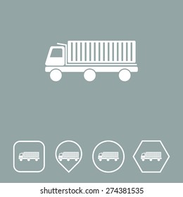 Truck Icon on Flat UI Colors with Different Shapes. Eps-10.