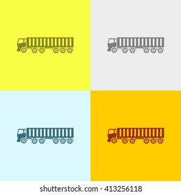 Truck Icon on Four Different Backgrounds. Eps-10.