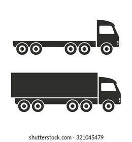 Truck  icon  on white background. Vector illustration.