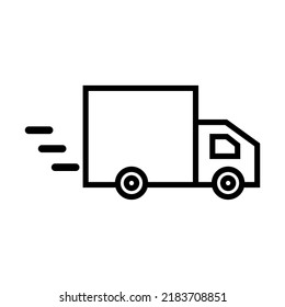Truck icon in operation. Cargo delivery. Vector.