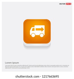 Truck icon Orange Abstract Web Button - Free vector icon
