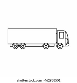 Truck Icon. Outline Illustration Of Truck Vector Icon Isolated On White Background. Shipping Symbol