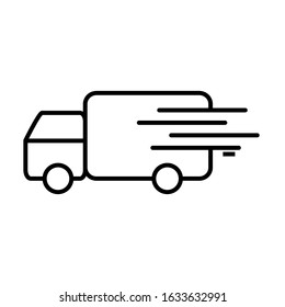 truck icon outline style vector for your web design, logo, UI. illustration