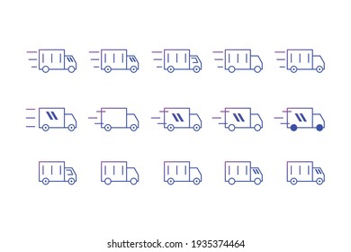 Truck icon pack in gradient color