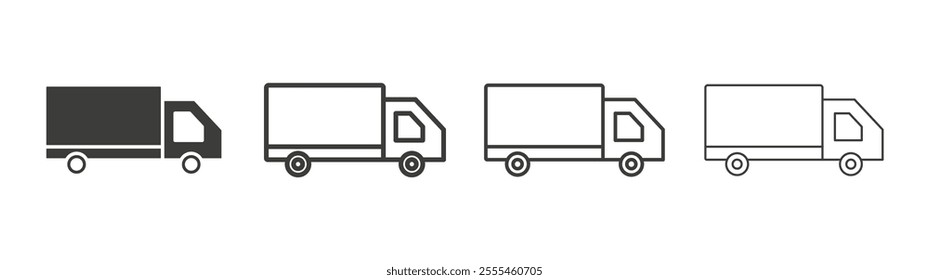 Truck icon pack. vector illustration