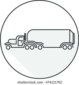 Truck icon in round frame 