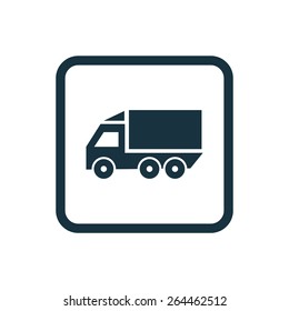 truck icon Rounded squares button, on white background 