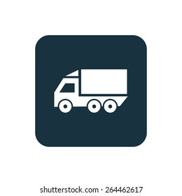 truck icon Rounded squares button, on white background 