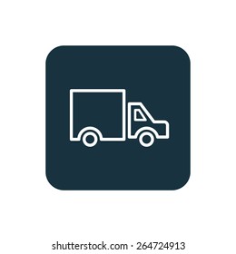 truck icon Rounded squares button, on white background 
