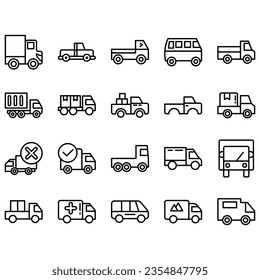 Truck icon set. Delivery, delivery symbol. Vector illustration