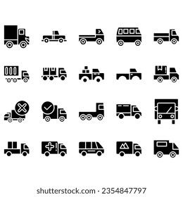 Truck icon set. Delivery, delivery symbol. Vector illustration