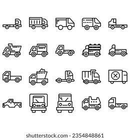 Truck icon set. Delivery, delivery symbol. Vector illustration