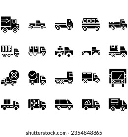 Truck icon set. Delivery, delivery symbol. Vector illustration
