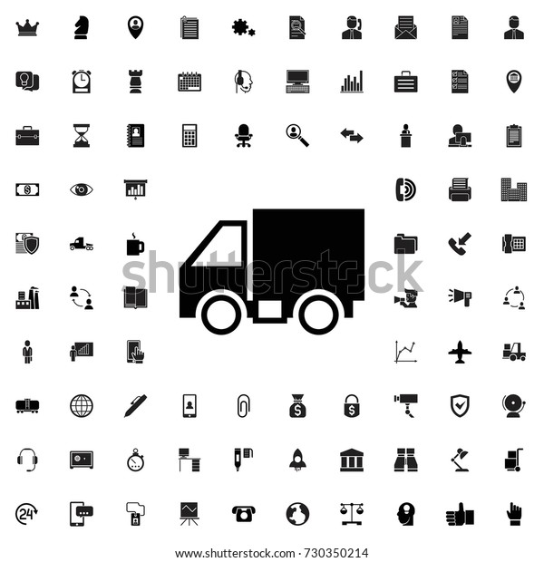 Truck icon. set of\
filled company icons.