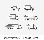 Truck icon set. Freight, delivery symbol. Vector illustration