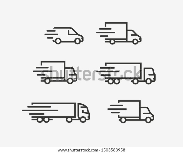 Truck icon set. Freight, delivery symbol.\
Vector illustration