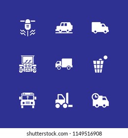 truck icon set. jeep, delivery and forklift vector icon for graphic design and web