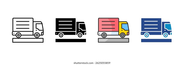 Truck Icon Set Multiple Style Collection