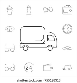 truck icon. Set of Shopping element. Premium quality graphic design. Signs, outline symbols collection, simple thin line icon for websites, web design, mobile app, info graphics on white background